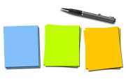 Bookkeeper's Sticky Notes and Pen